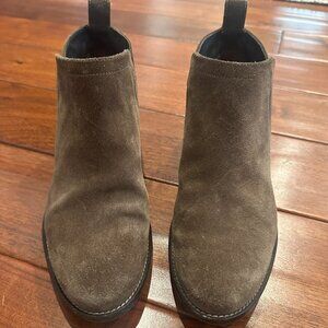 Paul Green, medium brown suede boots, size 7.5